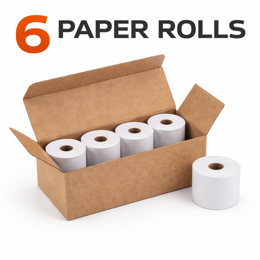 Thermal Paper Roll 58mm x 15m – Pack of 6| Premium Quality POS & Billing Printer Rolls